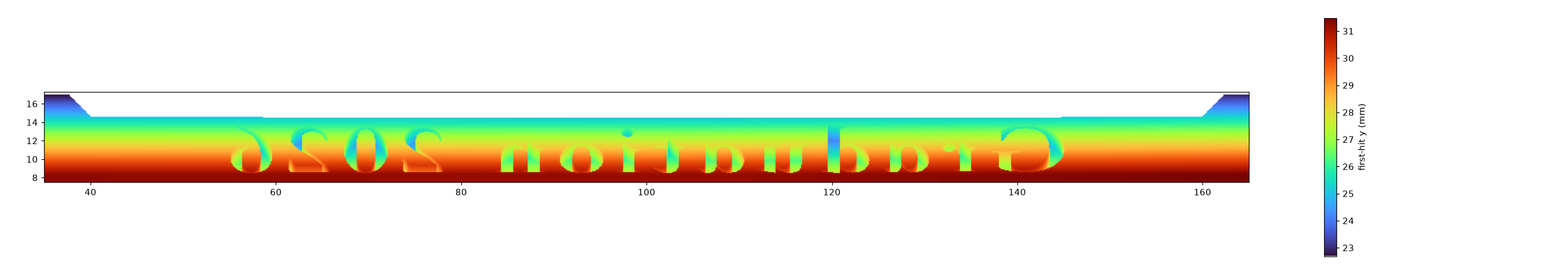 A depth map of the model: “Graduation 2026” showing through like an x-ray