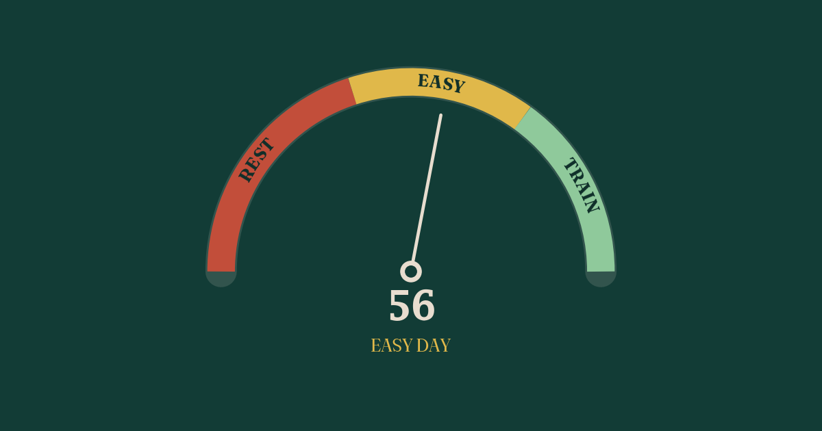 Readiness 56, yellow — an easy day
